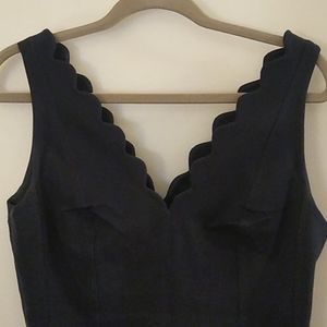 Scallop lines navy banana republic dress.